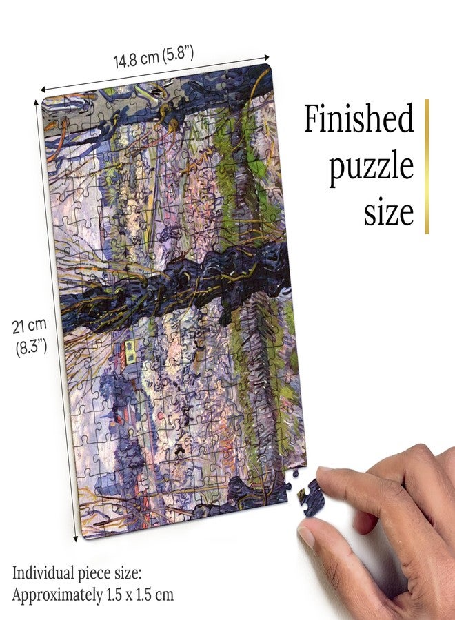 91Knots | View of Arles 140 Pieces Premium Wooden Pocket Puzzle for Adults & Teens | Classical Art Brain Teaser | Relaxing Mindfulness Game for Art Lovers - Image 5